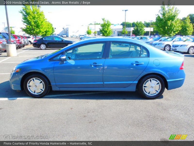 Atomic Blue Metallic / Beige 2009 Honda Civic Hybrid Sedan