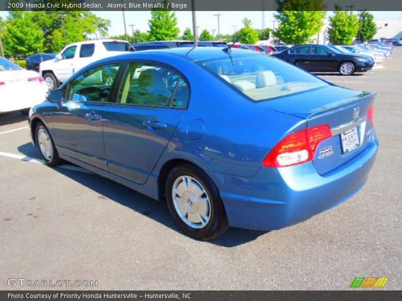 Atomic Blue Metallic / Beige 2009 Honda Civic Hybrid Sedan