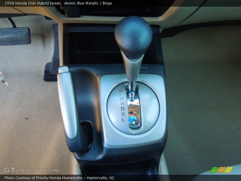 Atomic Blue Metallic / Beige 2009 Honda Civic Hybrid Sedan