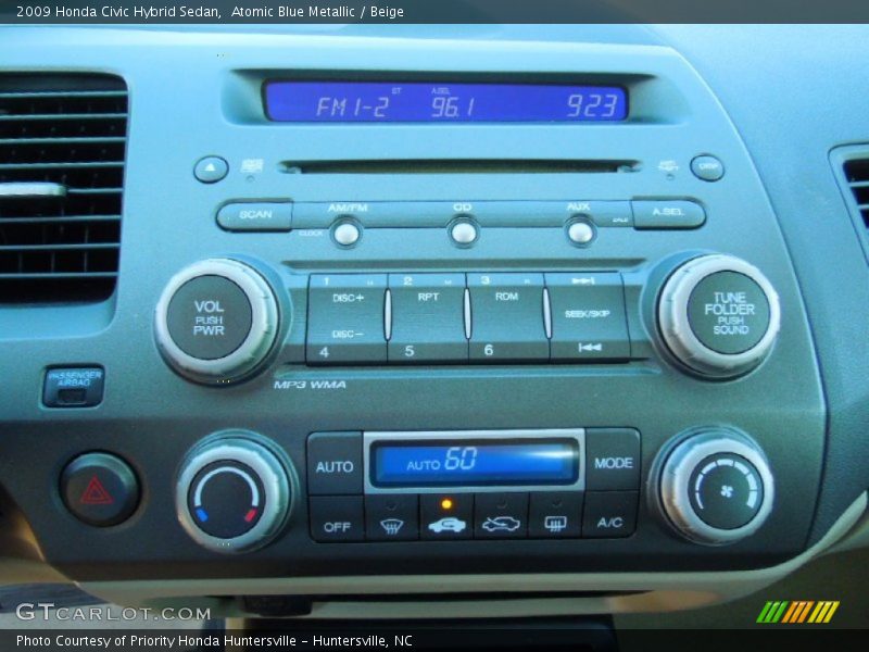 Atomic Blue Metallic / Beige 2009 Honda Civic Hybrid Sedan