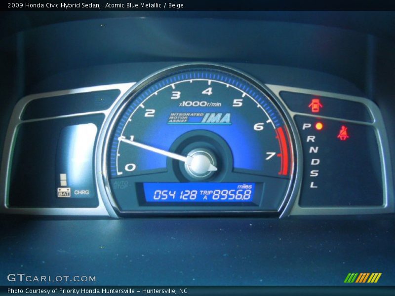 Atomic Blue Metallic / Beige 2009 Honda Civic Hybrid Sedan