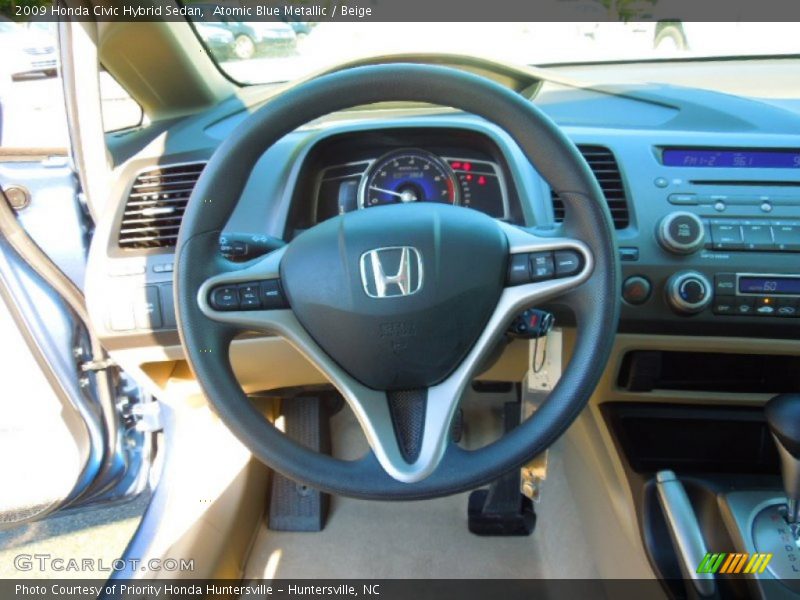 Atomic Blue Metallic / Beige 2009 Honda Civic Hybrid Sedan