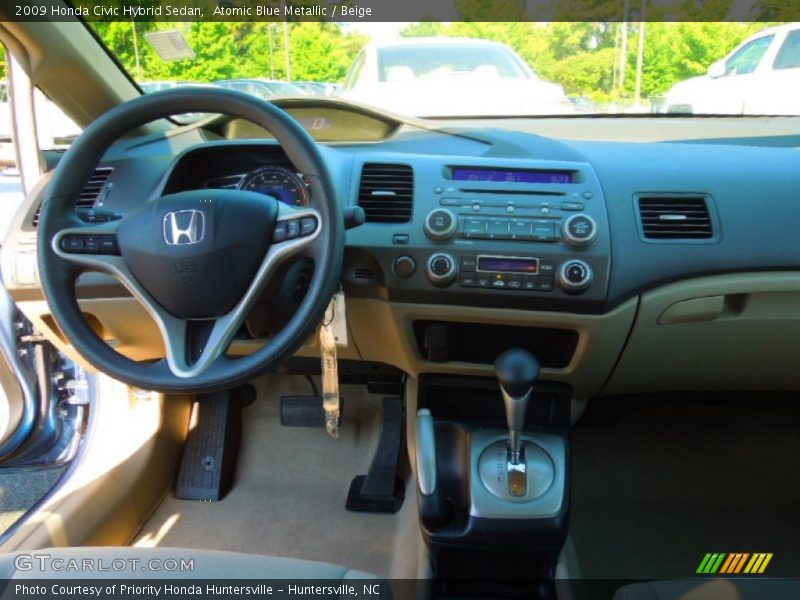 Atomic Blue Metallic / Beige 2009 Honda Civic Hybrid Sedan