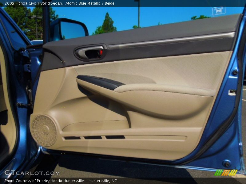 Atomic Blue Metallic / Beige 2009 Honda Civic Hybrid Sedan
