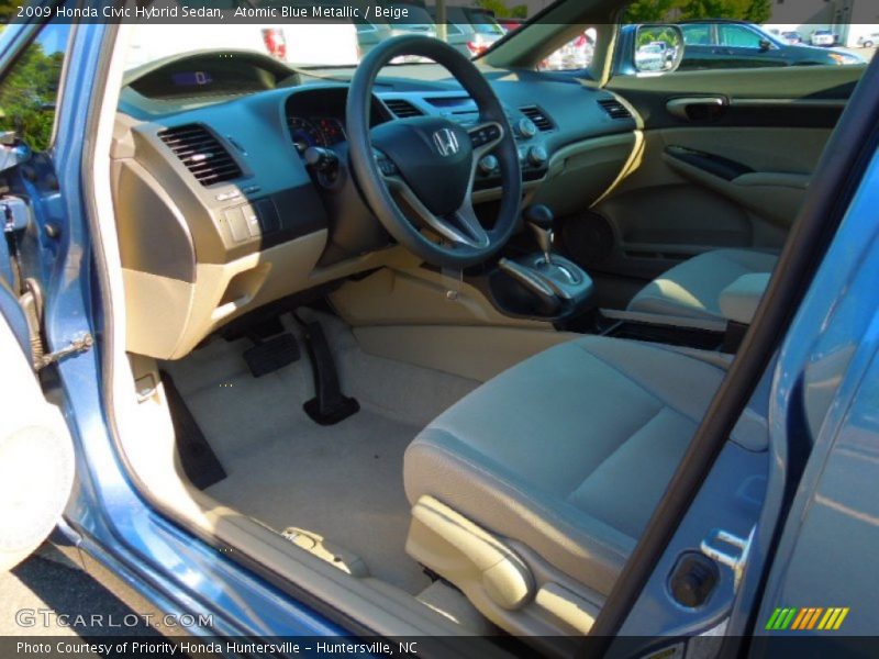 Atomic Blue Metallic / Beige 2009 Honda Civic Hybrid Sedan