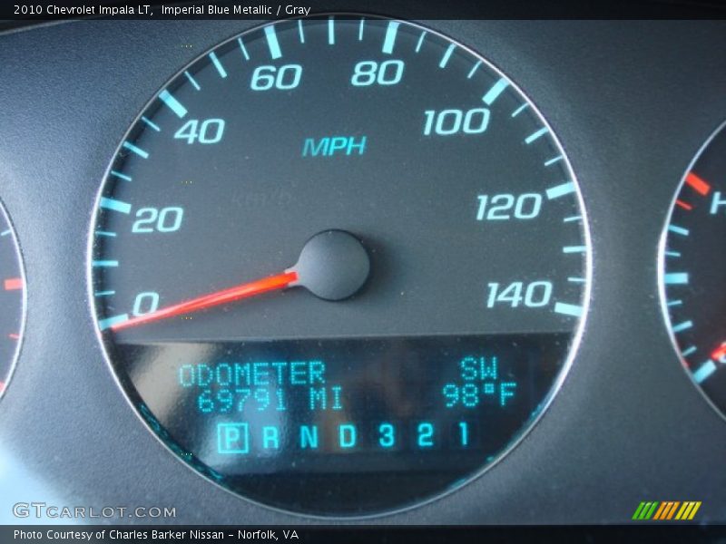 Imperial Blue Metallic / Gray 2010 Chevrolet Impala LT