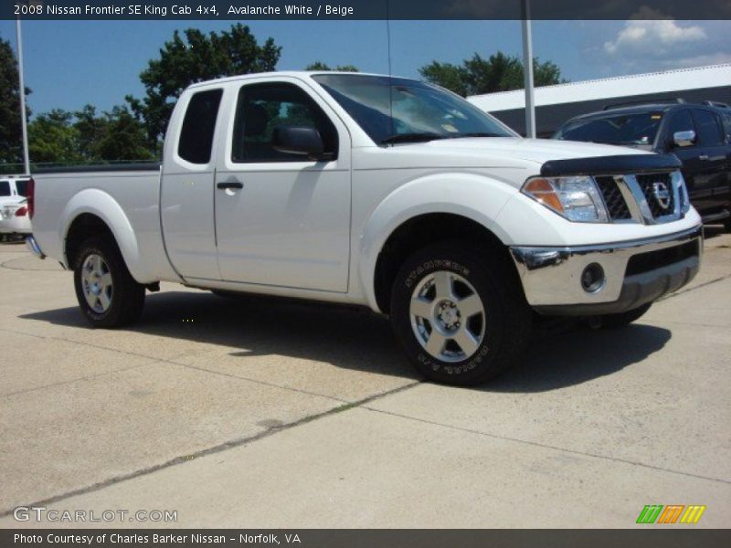 Avalanche White / Beige 2008 Nissan Frontier SE King Cab 4x4