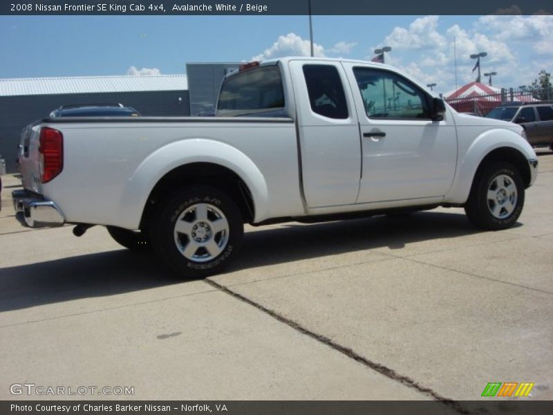 Avalanche White / Beige 2008 Nissan Frontier SE King Cab 4x4