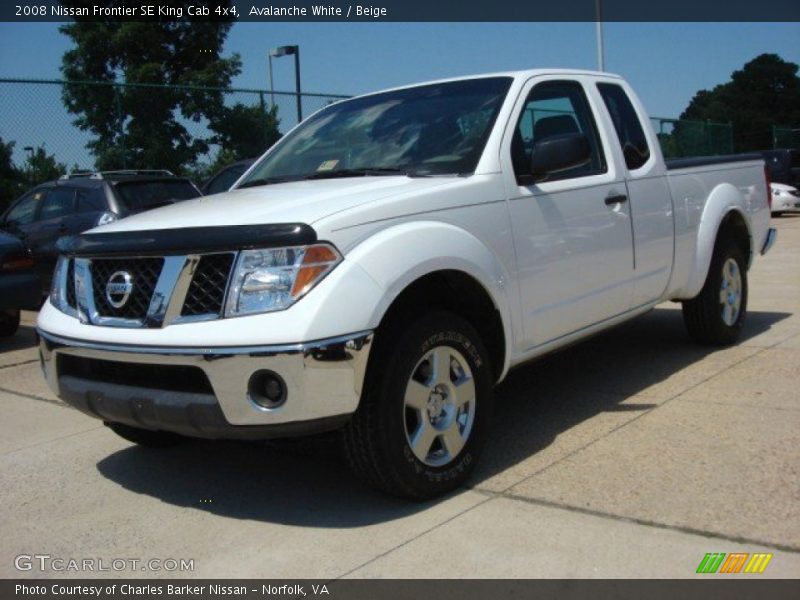 Avalanche White / Beige 2008 Nissan Frontier SE King Cab 4x4