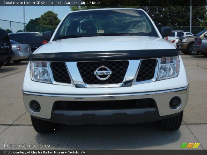 Avalanche White / Beige 2008 Nissan Frontier SE King Cab 4x4