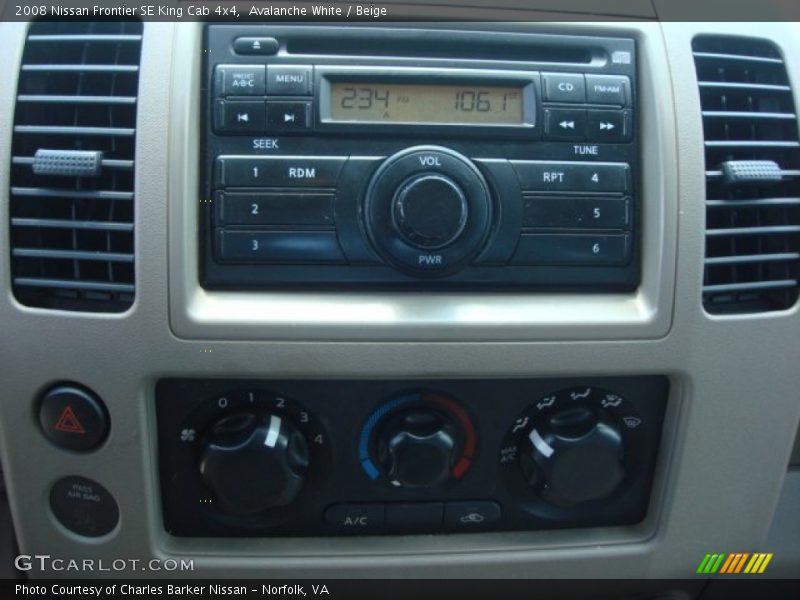 Avalanche White / Beige 2008 Nissan Frontier SE King Cab 4x4