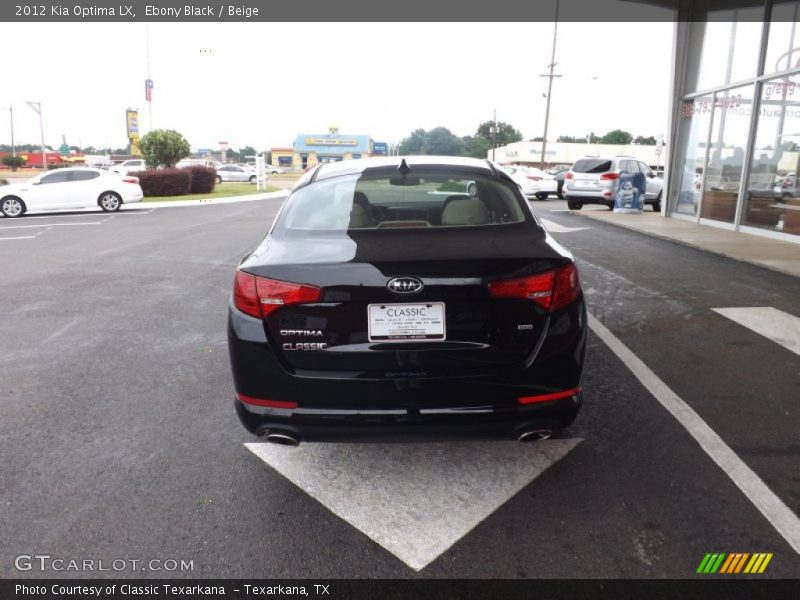 Ebony Black / Beige 2012 Kia Optima LX