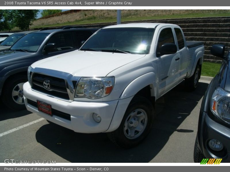 Super White / Graphite Gray 2008 Toyota Tacoma V6 SR5 Access Cab 4x4