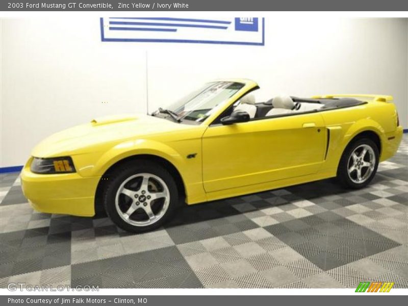 Zinc Yellow / Ivory White 2003 Ford Mustang GT Convertible