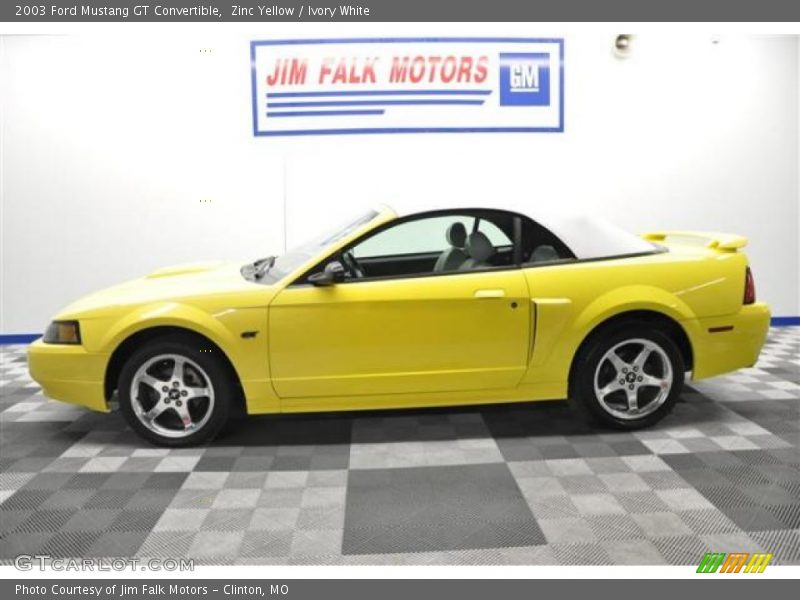 Zinc Yellow / Ivory White 2003 Ford Mustang GT Convertible