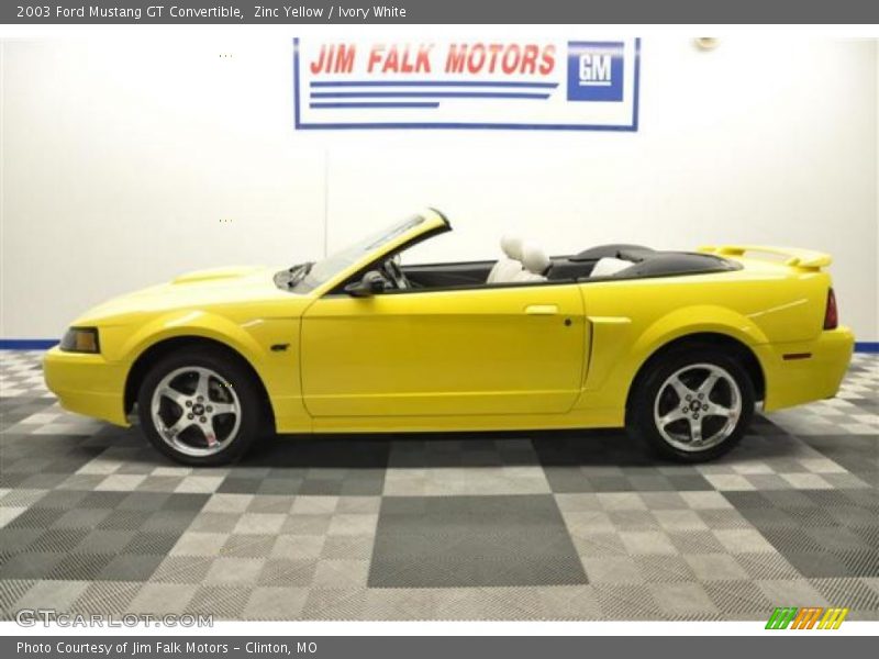 Zinc Yellow / Ivory White 2003 Ford Mustang GT Convertible