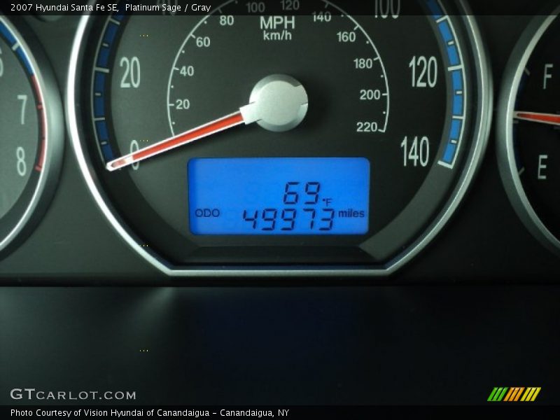 Platinum Sage / Gray 2007 Hyundai Santa Fe SE