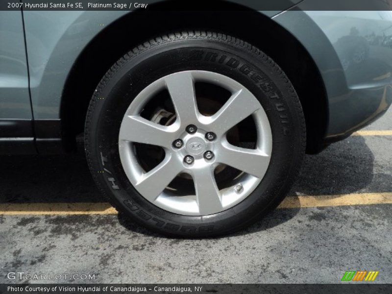 Platinum Sage / Gray 2007 Hyundai Santa Fe SE