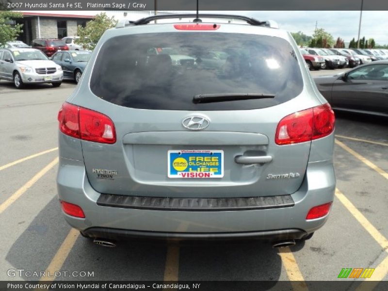 Platinum Sage / Gray 2007 Hyundai Santa Fe SE
