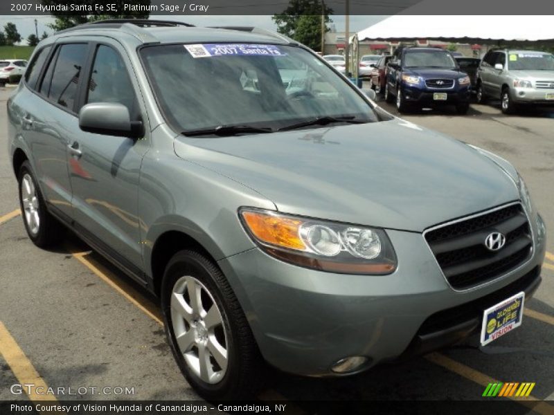 Platinum Sage / Gray 2007 Hyundai Santa Fe SE
