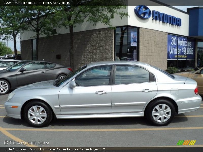 Brilliant Silver / Black 2004 Hyundai Sonata