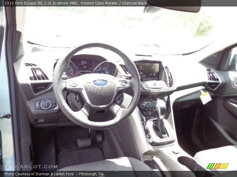 Frosted Glass Metallic / Charcoal Black 2013 Ford Escape SEL 2.0L EcoBoost 4WD