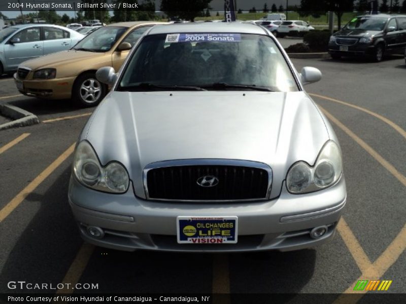 Brilliant Silver / Black 2004 Hyundai Sonata