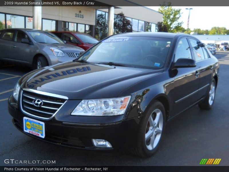 Ebony Black / Gray 2009 Hyundai Sonata Limited V6