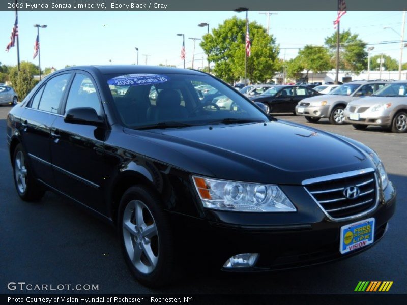 Ebony Black / Gray 2009 Hyundai Sonata Limited V6