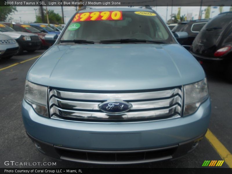 Light Ice Blue Metallic / Medium Light Stone 2008 Ford Taurus X SEL