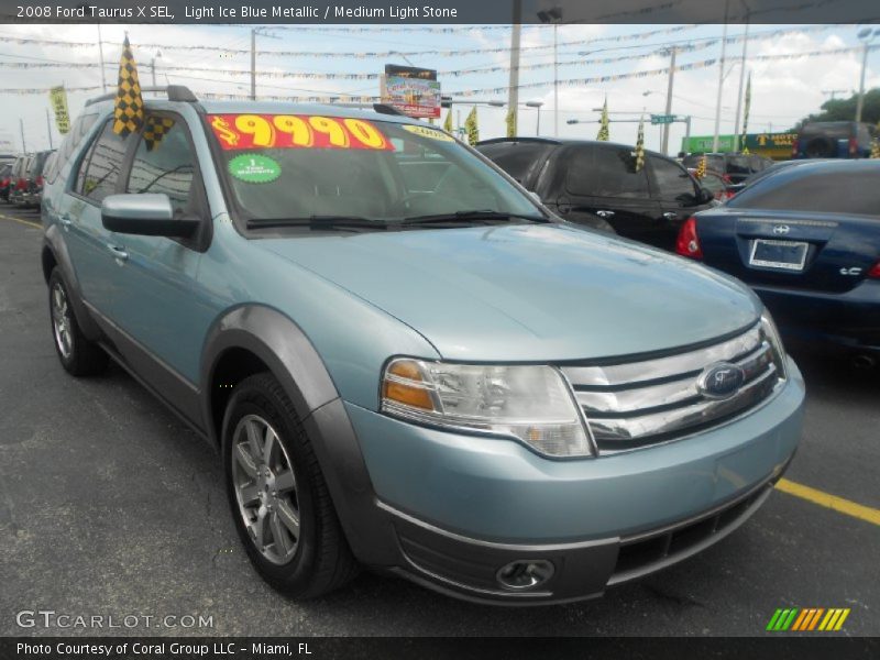 Light Ice Blue Metallic / Medium Light Stone 2008 Ford Taurus X SEL