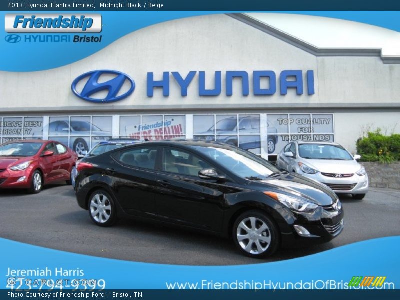 Midnight Black / Beige 2013 Hyundai Elantra Limited