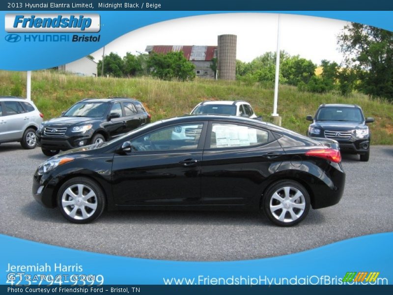 Midnight Black / Beige 2013 Hyundai Elantra Limited