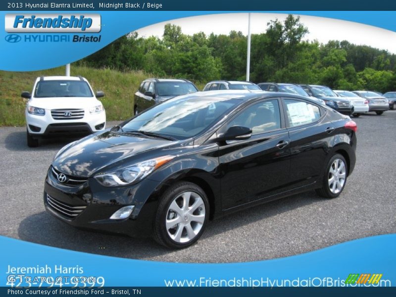 Midnight Black / Beige 2013 Hyundai Elantra Limited