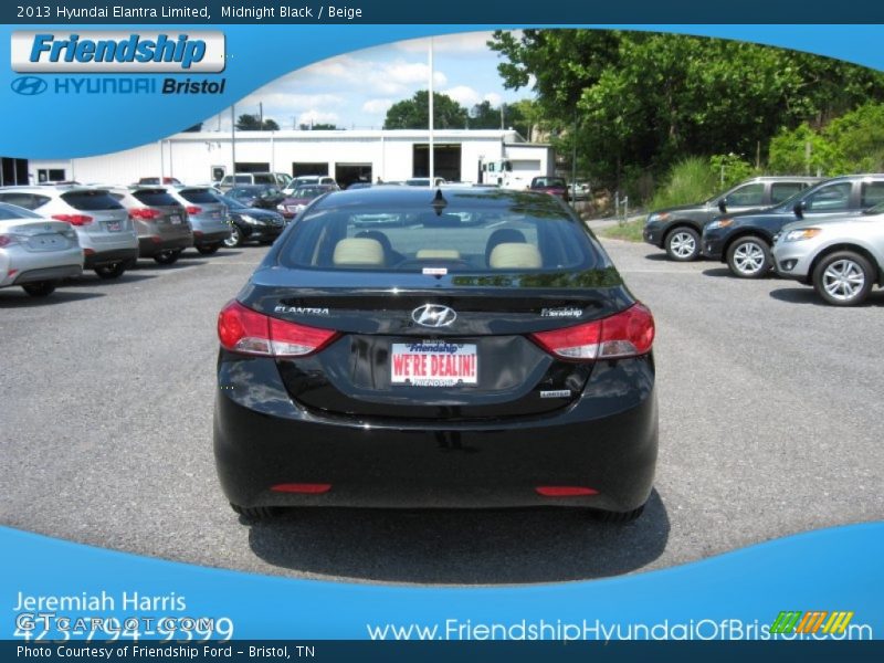 Midnight Black / Beige 2013 Hyundai Elantra Limited