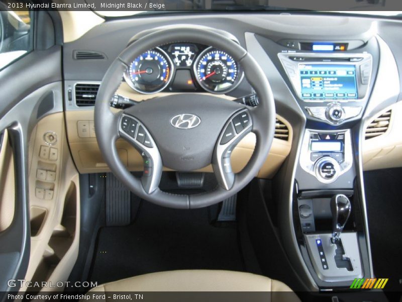 Midnight Black / Beige 2013 Hyundai Elantra Limited