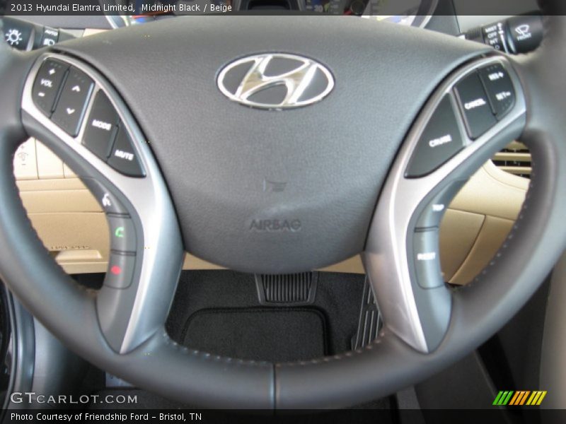 Midnight Black / Beige 2013 Hyundai Elantra Limited