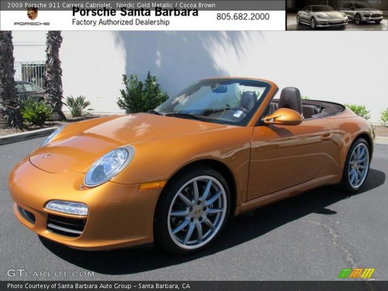 Nordic Gold Metallic / Cocoa Brown 2009 Porsche 911 Carrera Cabriolet