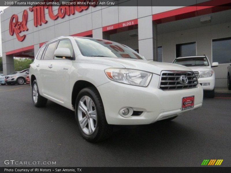 Blizzard White Pearl / Ash Gray 2008 Toyota Highlander Limited