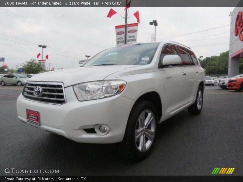 Blizzard White Pearl / Ash Gray 2008 Toyota Highlander Limited