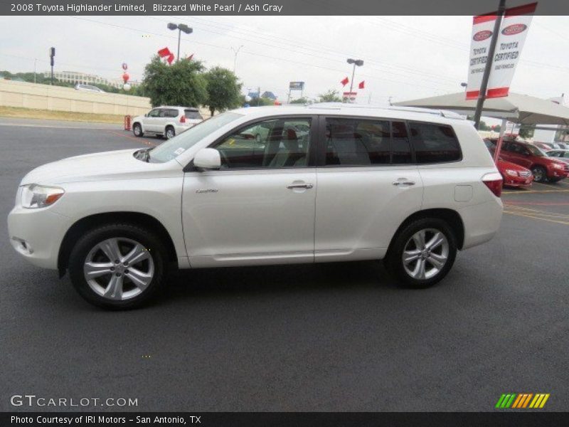 Blizzard White Pearl / Ash Gray 2008 Toyota Highlander Limited