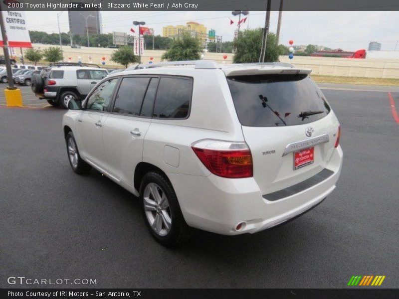Blizzard White Pearl / Ash Gray 2008 Toyota Highlander Limited