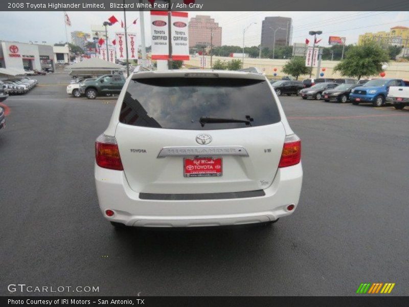 Blizzard White Pearl / Ash Gray 2008 Toyota Highlander Limited