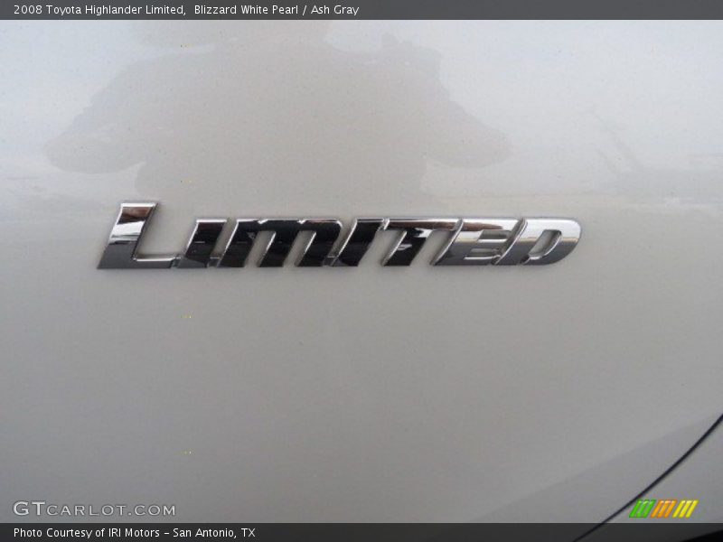 Blizzard White Pearl / Ash Gray 2008 Toyota Highlander Limited