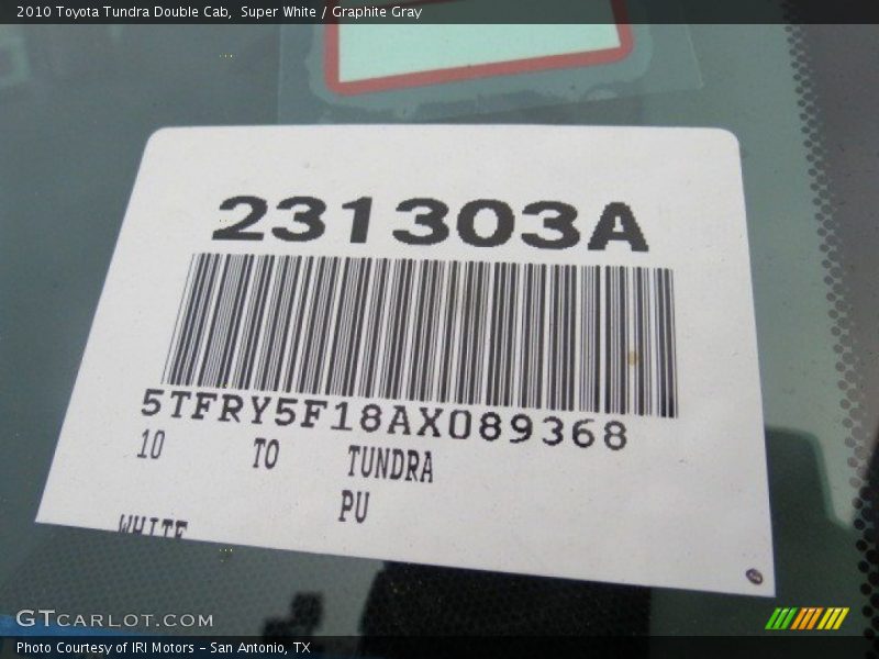 Super White / Graphite Gray 2010 Toyota Tundra Double Cab