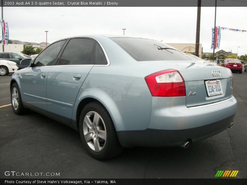 Crystal Blue Metallic / Ebony 2003 Audi A4 3.0 quattro Sedan