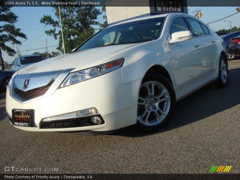 White Diamond Pearl / Parchment 2009 Acura TL 3.5