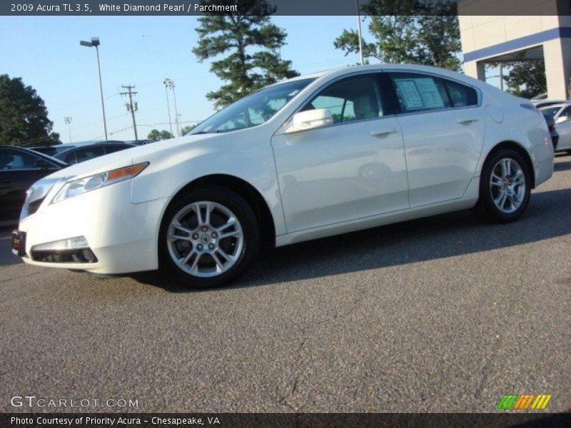 White Diamond Pearl / Parchment 2009 Acura TL 3.5