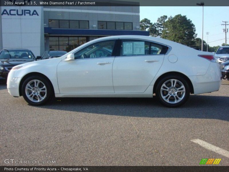 White Diamond Pearl / Parchment 2009 Acura TL 3.5