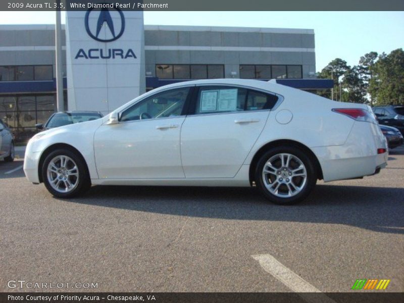 White Diamond Pearl / Parchment 2009 Acura TL 3.5